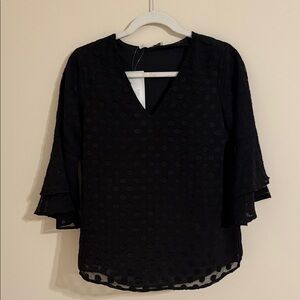 NWT Keren Hart Flowly Polka Dot Blouse SZ S